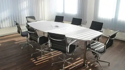 Empty conference table