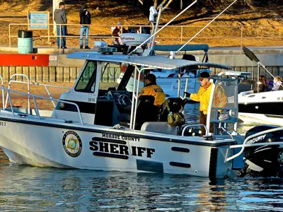 Patrol boat on the water