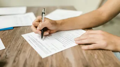 Person signing form